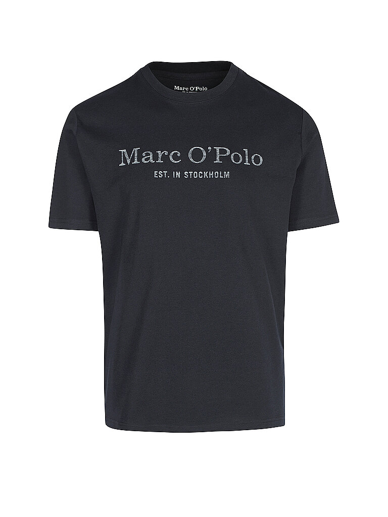 T-Shirt MARC O'POLO "aus Organic Cotton", Herren, Gr. L, blau (schwarz navy), Obermaterial: 100% Baumwolle, unifarben, Basic, Basic, Rundhals, Shirts T-Shirt 4